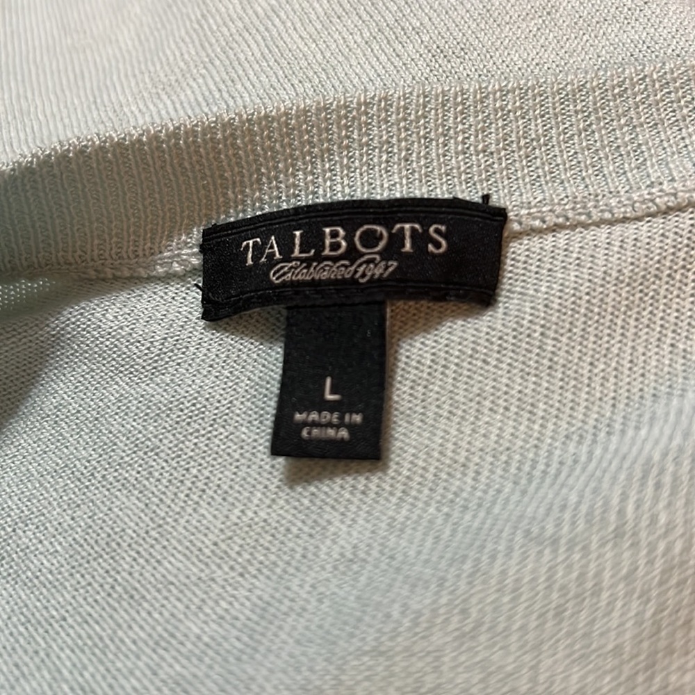 Talbots Mint Sequin Button Down Silk Blend Cardig… - image 3